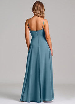 Azazie Elle Robes de demoiselle d'honneur Robe Trapèze en Mousseline de soie Plissée Bermude image7