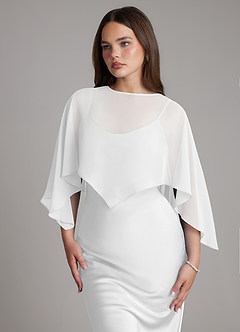 Azazie Ambra Bridesmaid Dresses White Mermaid Pleated Stretch Satin Dress image4