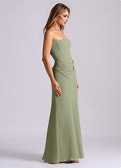 Azazie Debby Bridesmaid Dresses Pistachio Mermaid Strapless Chiffon Dress image5