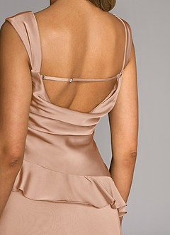 Azazie Sloane Bridesmaid Dresses English Rose A-Line Sweetheart Neckline Stretch Satin Dress image6