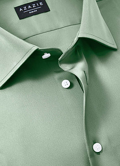 front Julian Agave Stretch Satin Dress Shirt