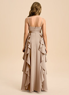 Azazie Peyton Junior Klä av A-Line i Stretch Satin Plisserad image4