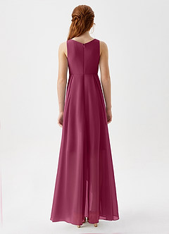 Azazie Lizette Junior Mulberry A-Line Pleated Chiffon Dress image6