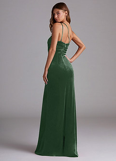 Azazie Eren Brautjungfernkleider Etui One-Shoulder Samt Kleid Eukalyptus image5