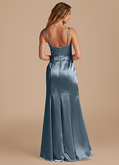 Azazie Marzia Bridesmaid Dresses Twilight Mermaid Pleated Metallic Satin Dress image5