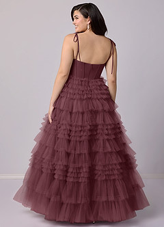 Barbie ♥ Azazie Bridesmaid Dresses Sangria A-Line Sweetheart Neckline Tulle Dress image7