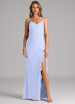Azazie Nancie Bridesmaid Dresses Lavender Mermaid Ruched Chiffon Dress image1