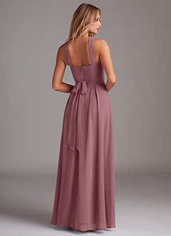 Azazie Dixie Bridesmaid Dresses Amethyst A-Line Halter Pleated Chiffon Dress image2