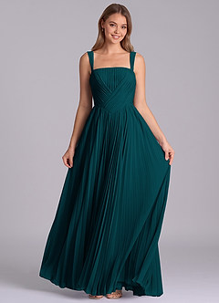 Azazie Mina Bridesmaid Dresses Pine A-Line Pleated Chiffon Dress image4