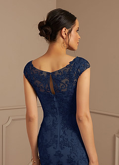 Azazie Melena Mère de la mariée Robes Robe Sirène en Tulle Dentelle Bleu Marine Foncé image6