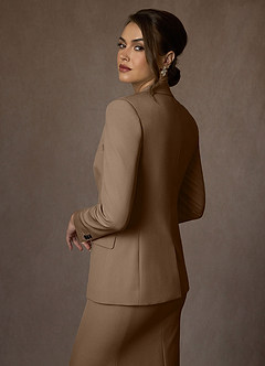 front Charlotte Truffle Refined Weave Jacket and Dress Suit Set