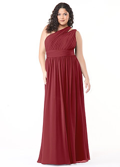 Azazie Molly Final Sale Dusty Blue A-Line One Shoulder Chiffon Dress image7