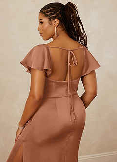 Christian Siriano Bridal for Azazie 1005 Bridesmaid Dresses Bronzer Sheath Sweetheart Neckline Stretch Satin Dress image10