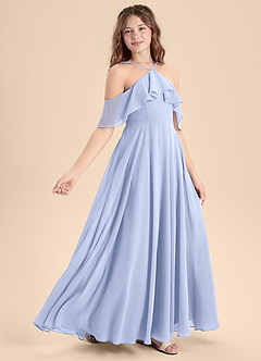 Azazie Tessabelle Junior Vestido de Hielo de Gasa de Corte En A con Vestidos sin tirantes image3