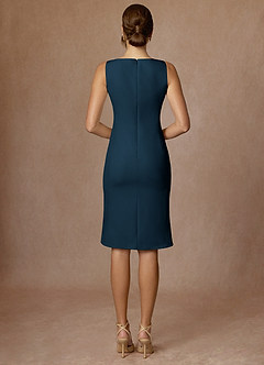 front Kennedy Dark Navy Refined Weave Performance Dress