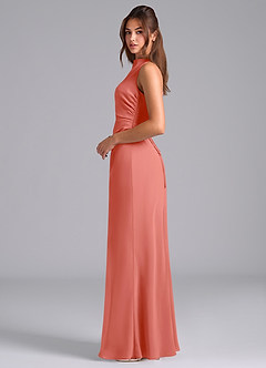 Azazie Evadne Suknie dla druhen Osłona Pofałdowany Szyfon Do ziemi Sukienka image6