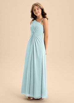 Azazie Brooke Junior Jurk van Chiffon met A-Lijn Zijsplit De Nevel image6