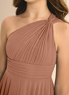Azazie Charlize Junior Bronzer A-Line Pleated Chiffon Dress image6