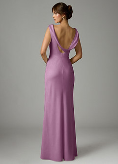 Azazie Kieryn Robes de demoiselle d'honneur Robe Sirène en Satin extensible Plissée Glycine image5