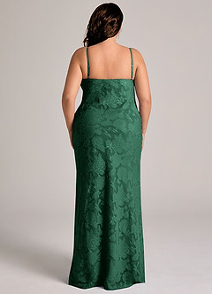 Azazie Tianna Brudtärnklänningar Klä av Tubklänning i Blommig Utbrändhet Spets Mörkgrön image9