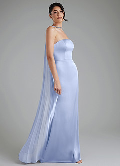 Azazie Tyler Robes de demoiselle d'honneur Robe Fourreau Convertible en Satin extensible Sans bretelles Eis image8