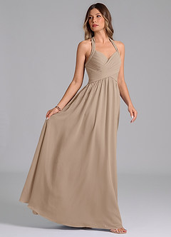 Azazie Darlyn Brudtärnklänningar Klänning av A-Linje i Chiffong Sweetheart halsringning Taupe image6