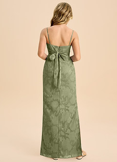 Azazie Mai Junior Etui Plissee Blumen-Burnout Kleid Pistazie image2