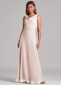 Azazie Nerine Brudtärnklänningar Klä av A-Linje i Chiffong Plisserad Rosenblad image3