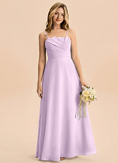 Azazie Rory Junior Frosted Lilac A-Line Pleated Chiffon Dress image1