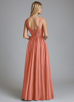 Azazie Delmie Brudtärnklänningar Klä av A-Linje i Stretch Satin Korsett Laxrosa image2