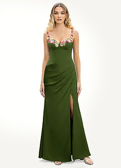 Krisa Olive and Multi Lace Maxi Dress image6