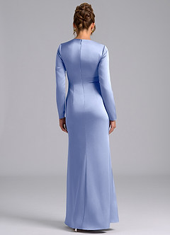 Azazie Tria Vestidos de damas de honor Vestido de Hielo de Satén Elástico de Corte Sirena con Manga larga image2