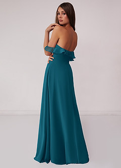 Barbie ♥ Azazie Bridesmaid Dresses Ink Blue A-Line Off the Shoulder Chiffon Convertible Dress image2