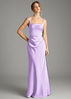 Azazie Alouette Brautjungfernkleider Meerjungfrau-Linie Plissee Stretch-Satin Kleid Flieder image1