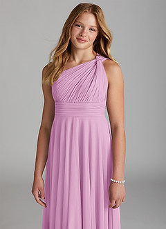 Azazie Charlize Junior A-Linie Gittergewebe Kleid Bonbonrosa image6
