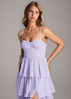 Azazie Alanna Bridesmaid Dresses Lilac A-Line Sweetheart Neckline Chiffon Dress image2