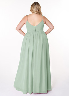 Azazie Rayna Bridesmaid Dresses A-Line V-Neck Pleated Chiffon Floor-Length Dress image10