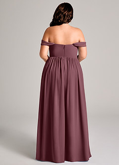 Azazie Calianna Bridesmaid Dresses Sangria A-Line Off the Shoulder Chiffon Convertible Dress image15