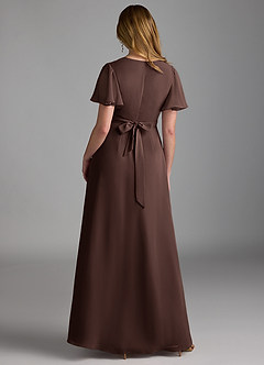 Azazie Zaniah Jurken voor bruidsmeisjes Jurk van Chiffon met A-Lijn Ganache image2