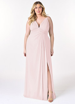 Azazie Maren Allure Abiti da Damigella Abito A-Line in Chiffon con Scollo a V in Pizzo Rosa Rossore image6