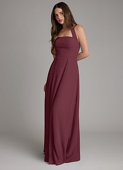 Azazie Irina Bridesmaid Dresses Cabernet A-Line Pleated Chiffon Dress image7