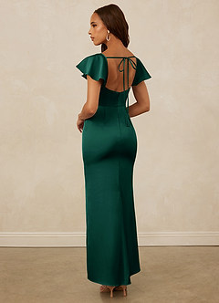 Christian Siriano Bridal for Azazie 1005 Bridesmaid Dresses Emerald Sheath Sweetheart Neckline Stretch Satin Dress image2