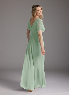 Azazie Alessa Mother of the Bride Dresses Agave A-Line V-Neck Pleated Chiffon Dress image5