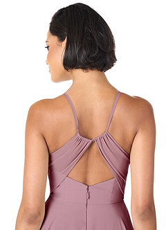 Azazie Avelina Bridesmaid Dresses Vintage Mauve A-Line V-Neck Pleated Chiffon Dress image5