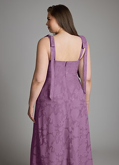 Azazie Debra Bridesmaid Dresses Wisteria A-Line with Pockets Floral Burnout Dress image14