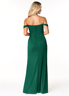 Azazie Tessa Jurken voor bruidsmeisjes Converteerbaar Jurk van Mesh met Kolom Lieverd off-the-shoulder Smaragd image6