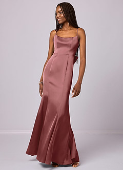Barbie ♥ Azazie Bridesmaid Dresses Amethyst Mermaid Bow Stretch Satin Dress image2