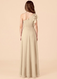 Azazie Arabella Junior Champagne A-Line Ruched Chiffon Dress image2