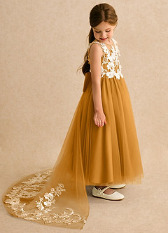 Azazie Mixie vestidos de niña de las flores Vestido de Caramelo de Encaje de Corte Princesa image3