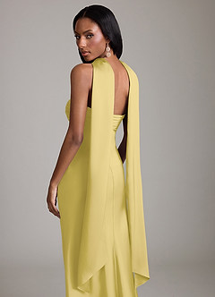 Azazie Saylor Vestidos de damas de honor Vestido de Canario de Satén Elástico de Corte Sirena con Sin tirantes image7